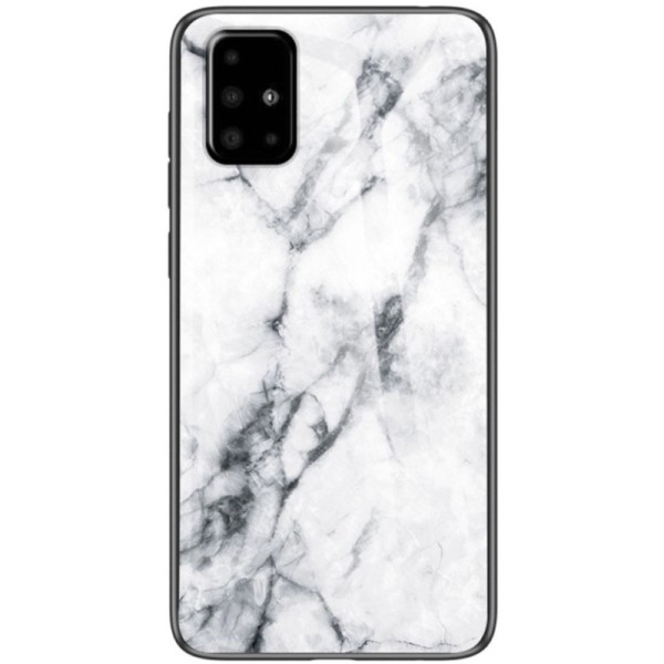 „Marble“ твердый силиконовый (TPU) чехол - белый (Galaxy A51)
