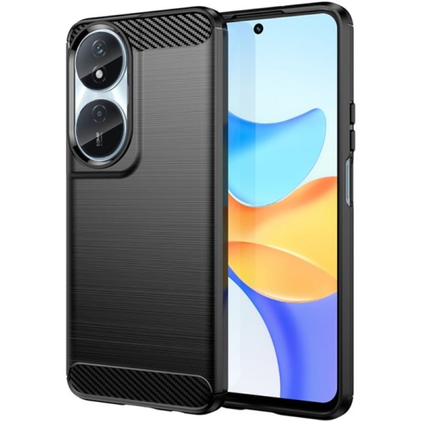 "Carbon" cieta silikona (TPU) apvalks - melns (Honor X7b / 90 Smart / Play 50 Plus)