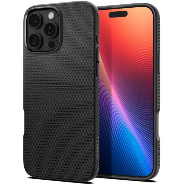 "Spigen" Liquid Air apvalks - melns (iPhone 16 Pro Max)