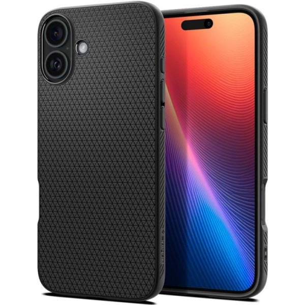 "Spigen" Liquid Air чехол - чёрный (iPhone 16 Plus)