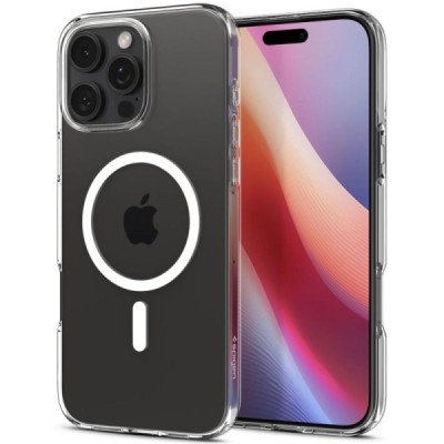 Apple iPhone 16 Pro Max "Spigen" Liquid Crystal MagFit dzidrs, caurspīdīgs cieta silikona apvalks | vacins.lv