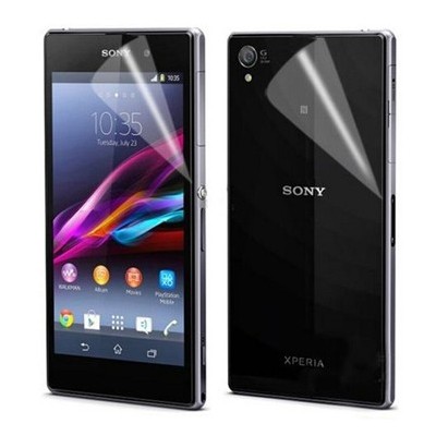 Sony Xperia Z1 apsauginė skaidri ekrano plėvelė ir apsauginė Sony Xperia Z1 nugarėlės plėvelė / Priedai.lt