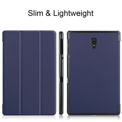 Samsung Galaxy Tab A 10.5 2018 (T590,T595) синий кожаный чехол-книжка (складной) | Vacins.lv