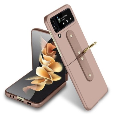 Samsung Galaxy Z Flip4 (F721) "Ring" пластиковый золотой чехол | Vacins.lv
