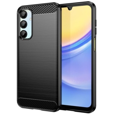 Твердый силиконовый чехол "Carbon" (TPU) для Samsung Galaxy A16 чёрного цвета | Vacins.lv