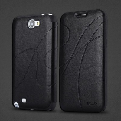 Samsung Galaxy Note N7000 „Kalaideng“ Oscar ādas atvēramais melns maciņš / Vacins.lv