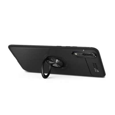 Huawei P20 Pro „FOCUS“ Kickstand твердый силиконовый чехол TPU чёрного цвета | Vacins.lv