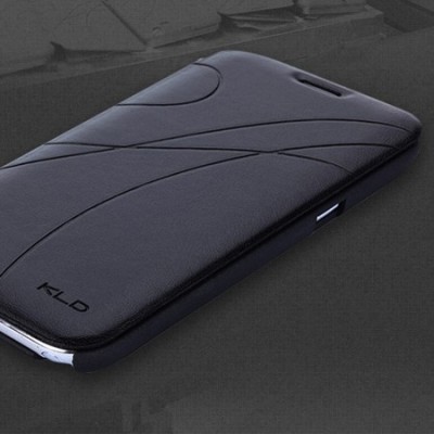 Samsung Galaxy Note N7000 „Kalaideng“ Oscar ādas atvēramais melns maciņš / Vacins.lv