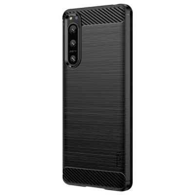 Sony Xperia 5 IV „Mofi“ Carbon (TPU) твердый силиконовый чехол - чёрный | Vacins.lv