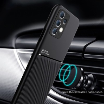 Samsung Galaxy A33 5G (SM-A336E) „Lines“ Magnetic melns ādas apvalks | Vacins.lv