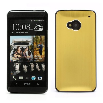 Slīpēta metāla zelts HTC One M7 apvalks / Vacins.lv