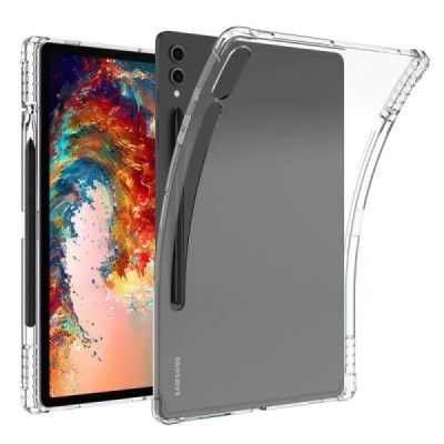 Samsung Galaxy Tab S9 Ultra 14.6" (X910) pastiprinātas aizsardzības cieta silikona (TPU) dzidrs apvalks | Vacins.lv