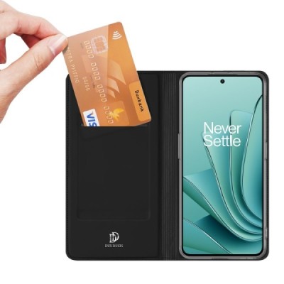 „Dux Ducis“ Skin серии OnePlus Nord 3 чёрный кожаный чехол-книжка | Vacins.lv