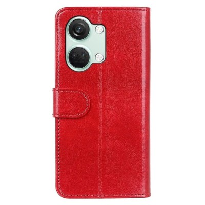 OnePlus Nord 3 открываемый красный кожаный чехол - книжка | Vacins.lv