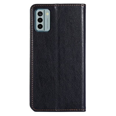 Nokia G22 открываемый чёрный кожаный чехол - книжка | Vacins.lv