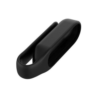 Cietā silikona (TPU) Mi Band 4 (Mi Band 3) melns apvalks / turētājs priekš viedpulksteņa | Vacins.lv