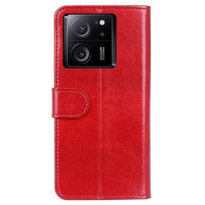 Xiaomi 13T (13T Pro) atvēramais ādas sarkans maciņš, grāmata (maks) | Vacins.lv