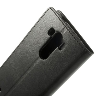 LG G3 Mercury Sonata atvērams melns ādas futrālis - maciņš / Vacins.lv