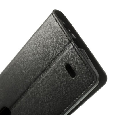 LG G3 Mercury Sonata atvērams melns ādas futrālis - maciņš / Vacins.lv