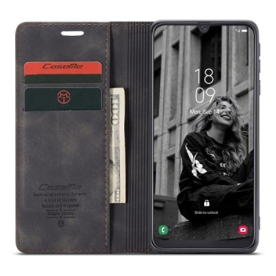 Samsung Galaxy A40 (A405F) CaseMe Retro открываемый чёрный кожаный чехол - книжка | Vacins.lv