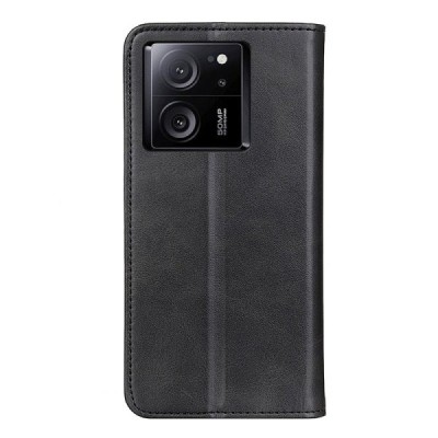 Xiaomi 13T (13T Pro) „Split“ чёрный кожаный чехол-книжка | Vacins.lv