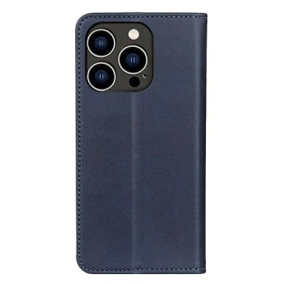 Apple iPhone 15 Pro „Split“ синий кожаный чехол-книжка | Vacins.lv
