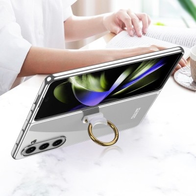 Samsung Galaxy Fold5 5G (SM-F946B) GKK Ring dzidrs plastika sudrabā krāsā apvalks | Vacins.lv