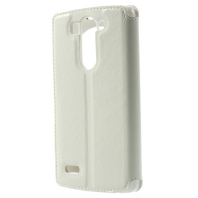 Roar Noble atverčiamas LG G3 S D722 baltas odinis dėklas / Priedai.lt