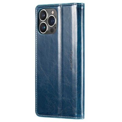 Apple iPhone 15 Pro Max „CaseMe“ Leather открываемый, cинего цвета, кожаный чехол – книжка | Vacins.lv