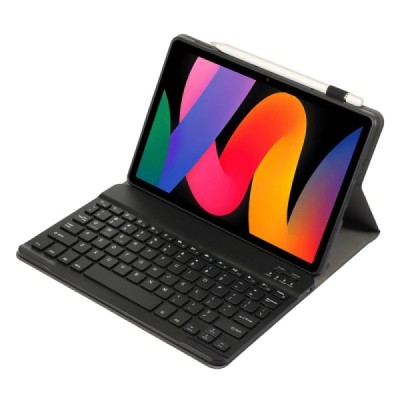 Xiaomi Redmi Pad SE 11" чехол-книжка из черной кожи с беспроводной клавиатурой Bluetooth | Vacins.lv