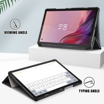Lenovo Tab M9 9" открываемый черный кожаный чехол - книжка | Vacins.lv