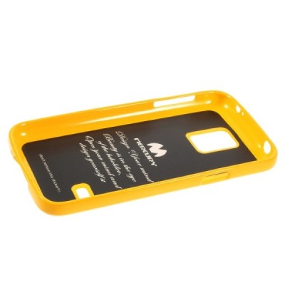 Samsung Galaxy S5 mini G800 Mercury dzeltens cieta silikona (TPU) futrālis / Vacins.lv