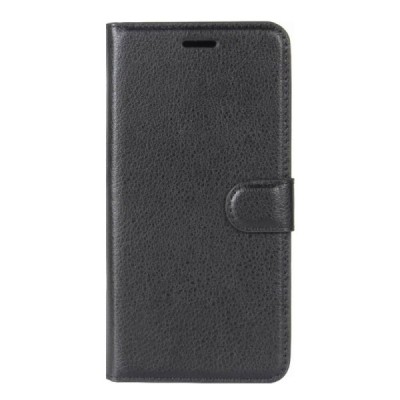 Nokia 6 2018 и Nokia 6.1 „Litchi“ открываемый чёрный кожаный чехол - книжка | Vacins.lv