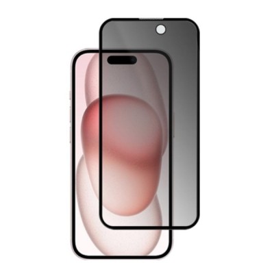 Apple iPhone 15 „Mocolo“ 9H Tempered Glass повышенная защита конфиденциальности, черное защитное стекло с полным покрытием, 0,26
