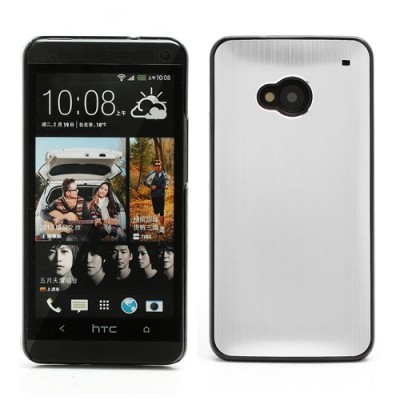 Slīpēta metāla sudrabs HTC One M7 apvalks / Vacins.lv