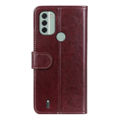 Nokia C31 открываемый коричневый кожаный чехол - книжка | Vacins.lv