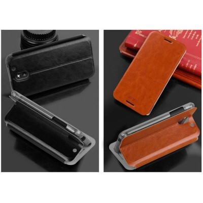 HTC Desire 610 „Mofi“ Rui sērijas melns ādas atvērams futrālis / Vacins.lv