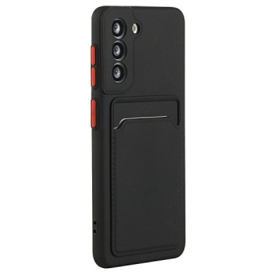 „Card Slot“ Samsung Galaxy S23 FE (Fan Edition) твердый силиконовый (TPU) чехол чёрного цвета - задняя часть с карманом для карт