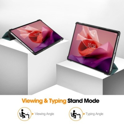 Lenovo Tab P12 12.7" atvēramais zaļš maciņš | Vacins.lv