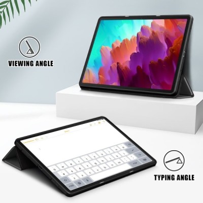 Lenovo Tab P12 12.7" solīds atvēramais melns maciņš - vāciņš | Vacins.lv