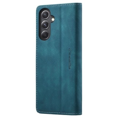 Samsung Galaxy S23 FE (Fan Edition) CaseMe Retro открываемый, зелёного цвета, кожаный чехол – книжка | Vacins.lv