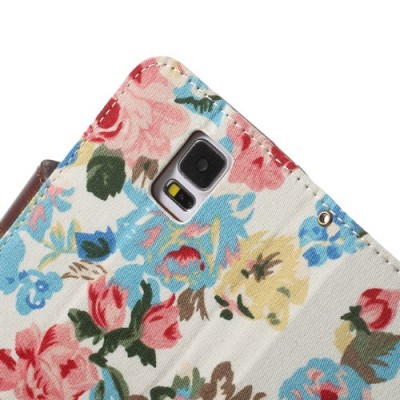 Atvēramais Samsung Galaxy S5 (S5 Neo) rožu krāsains maciņš - balts / Vacins.lv