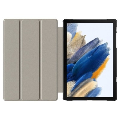 Samsung Galaxy Tab A11+ / A9+ серый кожаный чехол-книжка (складной) | Vacins.lv