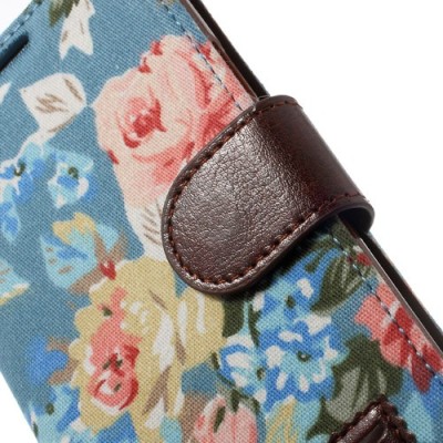 Atvēramais Samsung Galaxy S5 (S5 Neo) rožu krāsains maciņš - zils / Vacins.lv