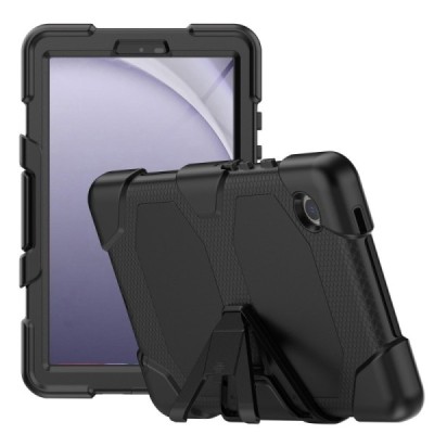 Samsung Galaxy Tab A9 pastiprinātas aizsardzības melns apvalks | Vacins.lv