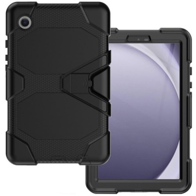 Samsung Galaxy Tab A9 pastiprinātas aizsardzības melns apvalks | Vacins.lv