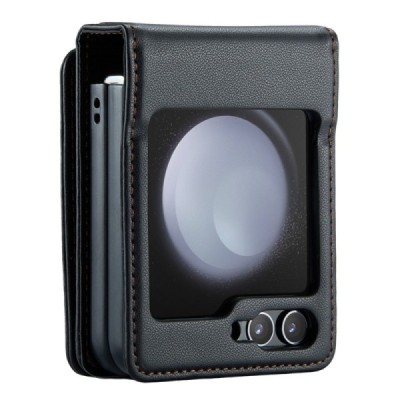 Samsung Galaxy Flip5 5G (SM-F731B) „CaseMe“ Wallet пластиковый чёрный чехол | Vacins.lv