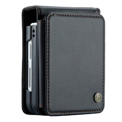 Samsung Galaxy Flip5 5G (SM-F731B) „CaseMe“ Wallet пластиковый чёрный чехол | Vacins.lv