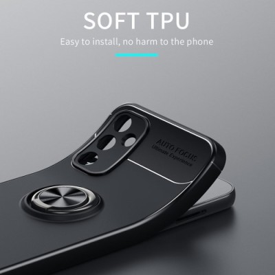 Samsung Galaxy A25 (SM-A256) „FOCUS“ Kickstand (TPU) твердый силиконовый чехол - чёрный | Vacins.lv