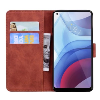 Motorola Moto G Power (2021) открываемый коричневый кожаный чехол - книжка | Vacins.lv